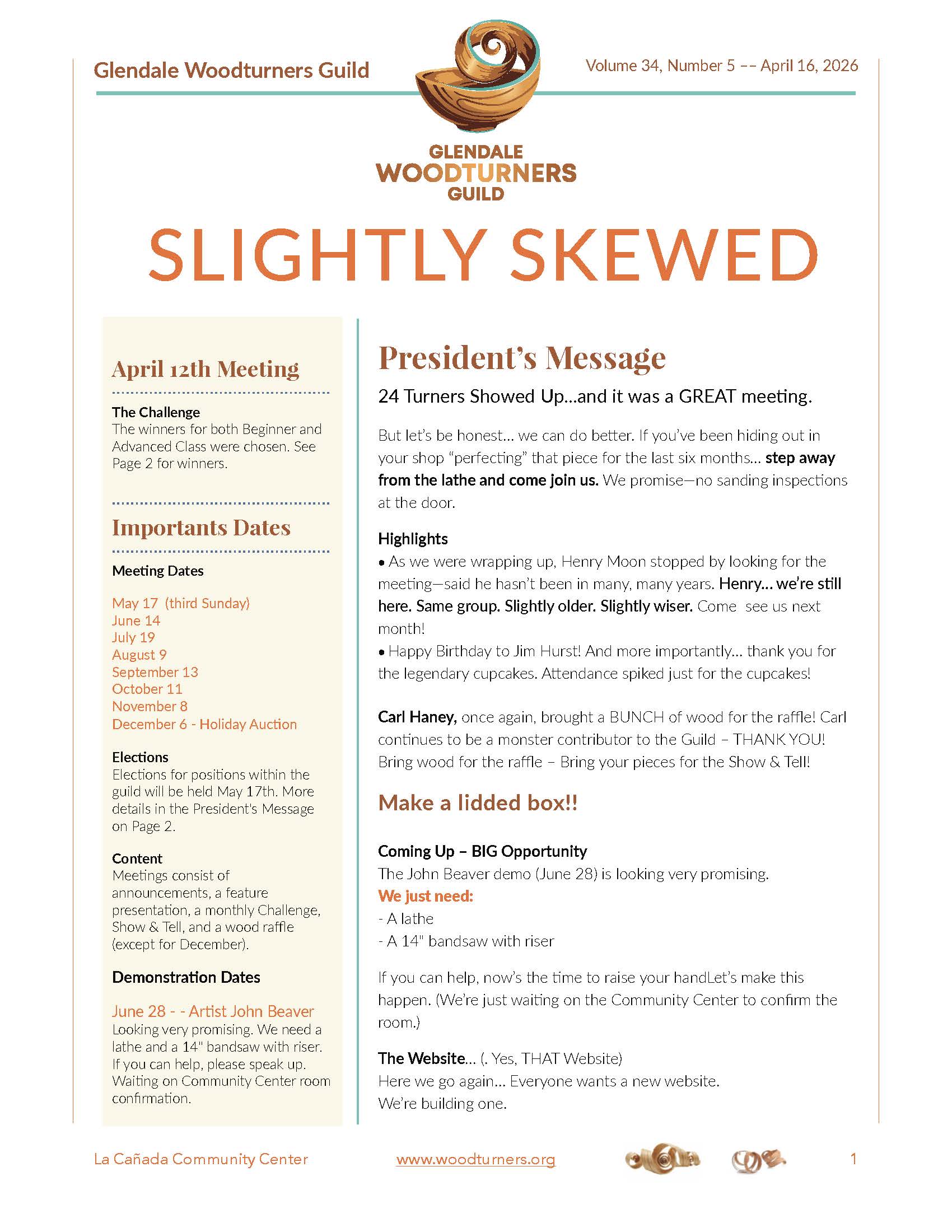 Newsletter page 1