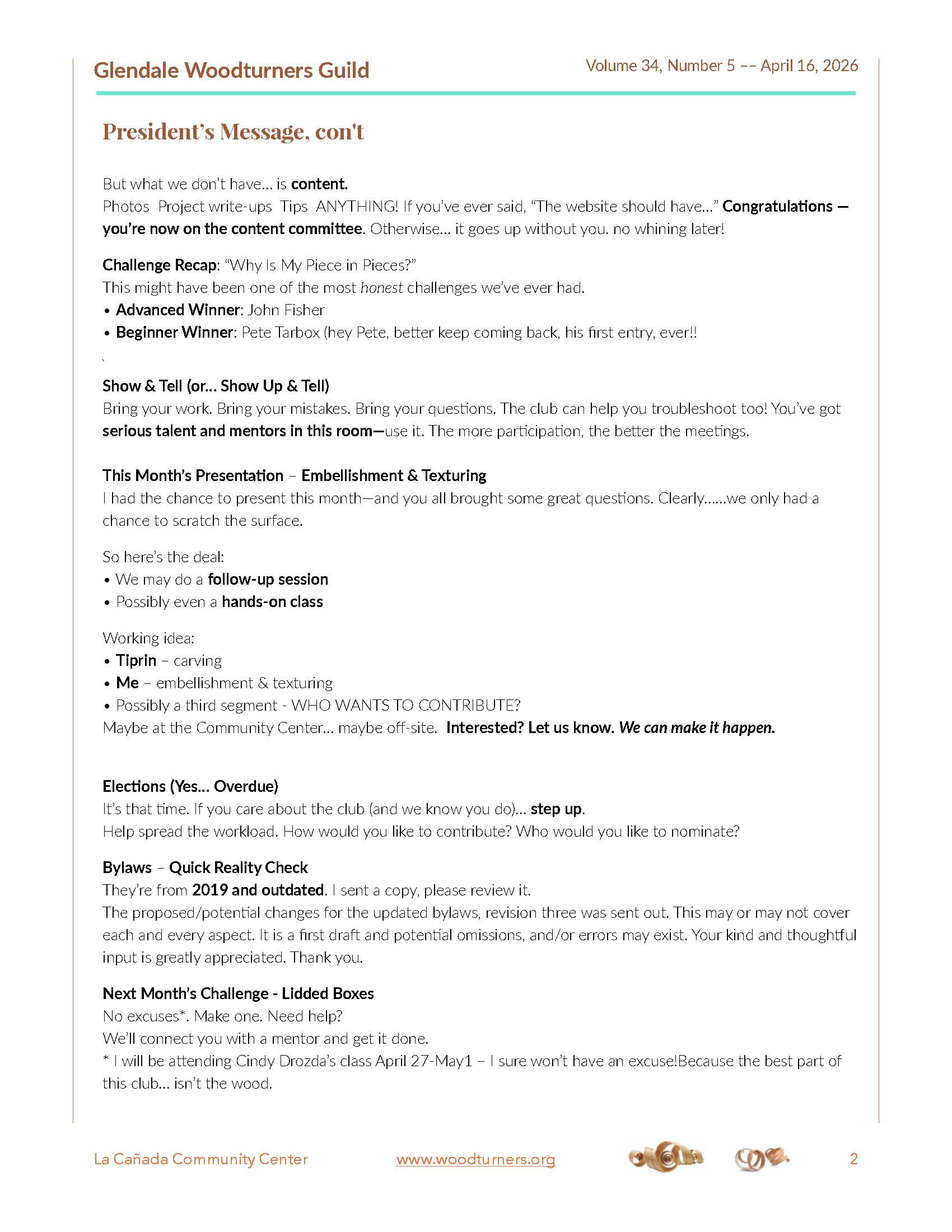Newsletter page 2